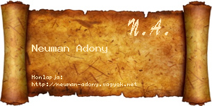 Neuman Adony névjegykártya